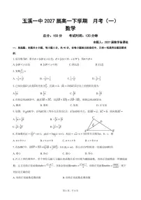 云南省玉溪市一中2024-2025学年高一下学期3月月考试题数学试卷（无答案）