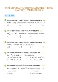 2024-2025学年深圳市龙城高级中学高二(上)期末数学试卷含答案