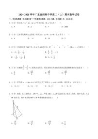 2024-2025学年深圳中学高二(上)期末数学试卷及答案