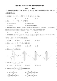 甘南藏族自治州合作藏族中学2024-2025学年高一上学期期末考试数学试题-A4