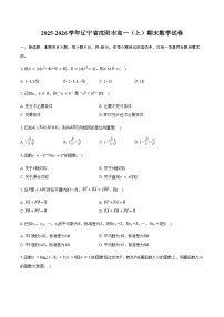 2025-2026学年辽宁省沈阳市高一（上）期末数学试卷（含答案）