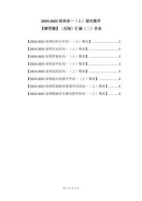 2024-2025学年深圳高一(上)期末数学考试试卷解答题（压轴）汇编（二）含答案
