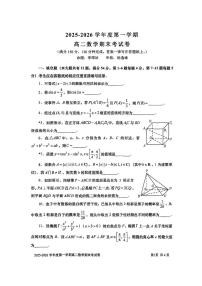 上海市上海交通大学附属中学2025-2026学年高二上学期期末考试数学试卷