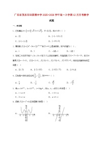 广东省茂名市田家炳中学2025_2026学年高一上学期12月月考数学试题 [含答案]