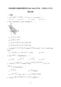 河南省漯河市临颍县博雅学校2025−2026学年高一上学期12月月考数学试卷（含答案）