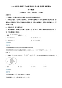 广西壮族自治区百色市2024-2025学年高一上学期1月期末考试 数学 含解析