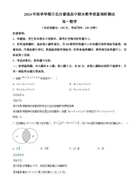 广西壮族自治区百色市2024-2025学年高一上学期1月期末考试 数学 含解析