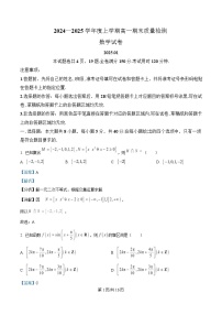 湖北省武汉市2024-2025学年高一上学期1月期末数学试题  含解析