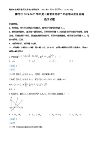 四川省南充市2024-2025学年高二上学期期末数学试题  含解析