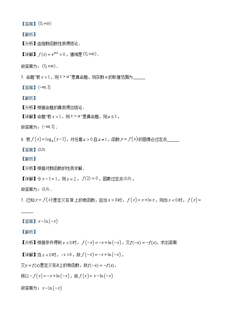 上海市闵行区2024-2025学年高一上学期期末考试数学试题 含解析第2页