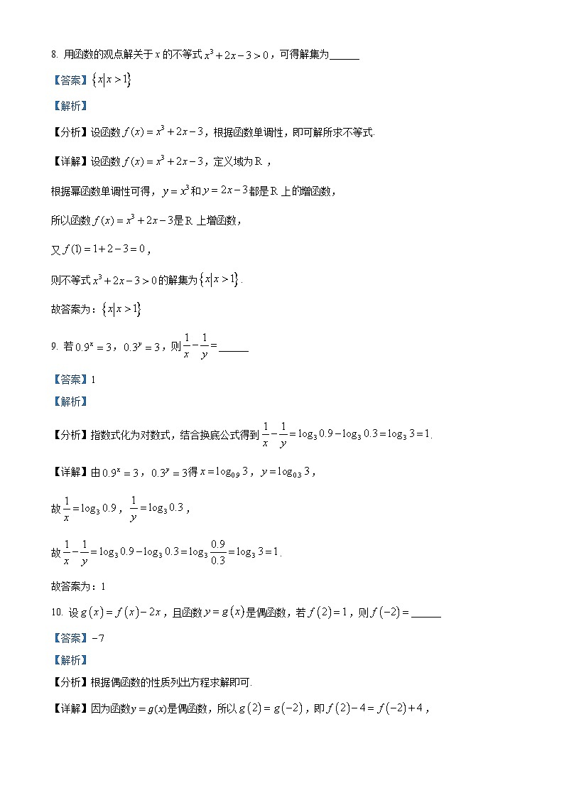 上海市闵行区2024-2025学年高一上学期期末考试数学试题 含解析第3页