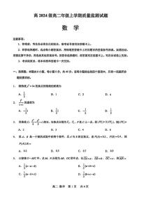 2025-2026学年四川省泸州市高二上学期期末质量检测数学试题（含答案）
