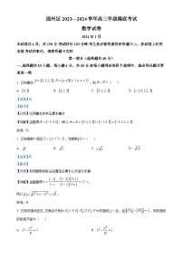 北京市通州区2023-2024学年高三上学期期末考试数学试题  含解析