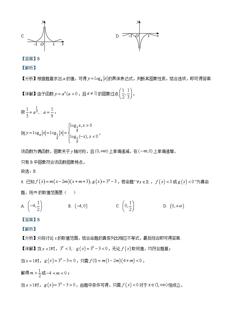 湖南省长沙市长郡中学2023-2024学年高一上学期期末考试数学试题 含解析第3页