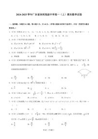 2024-2025学年深圳市高级中学高一(上)期末数学试卷及答案