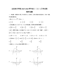 安徽省滁州市定远县育才学校2025-2026学年高三（上）1月考数学试卷（含答案）