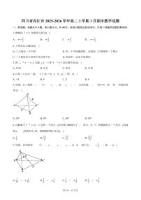 四川省内江市2025-2026学年高二上学期1月期末数学试卷（含答案）