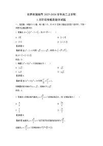 【数学】甘肃省陇南市2025-2026学年高二上学期1月阶段性检测试题（学生版+解析版）