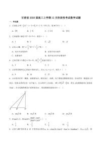 甘肃省2026届高三上学期12月阶段性考试数学试卷（含解析）