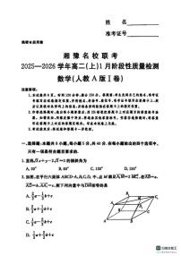 湖南省湘豫名校联考2025-2026学年高二上学期1月阶段性质量检测数学试卷（含解析）
