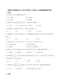 安徽省九师联盟2026届高三上学期12月质量检测数学试卷（含解析）
