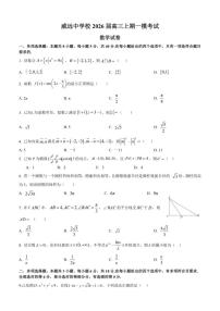 2026届四川省内江市威远中学校高三上学期一模考试数学_(含解析_)试卷