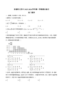 首都师大附中2025-2026学年第一学期期末练习高二数学（含答案）