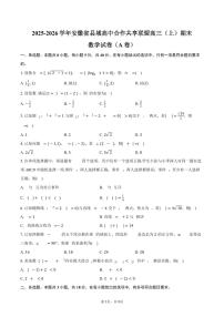 2025-2026学年安徽省县域高中合作共享联盟高三（上）期末数学试卷（A卷）（含答案）