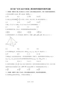 四川省广安市2025年秋高二上期末教学质量评价数学试卷(含答案)