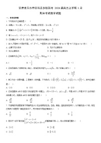 2026届甘肃省天水市甘谷县多校联考高三上学期1月期末考试数学试卷（学生版）