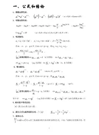 高考数学必背结论知识清单（共15页）