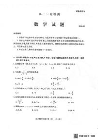 山东泰安2026届高三一轮检测数学试题+答案