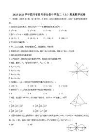 2025-2026学年四川省资阳市安岳中学高二（上）期末数学试卷（含答案）