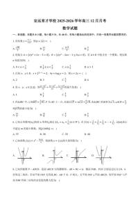 安徽省滁州市定远县育才学校2025-2026学年高三上学期12月月考数学试题（含答案）