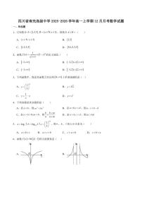 四川省南充高级中学2025-2026学年高一上学期第二次月考（12月）数学试卷（含答案）