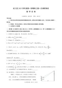 上海市虹口区2025-2026学年高三上学期第一次调研测试数学试卷（含答案）