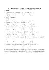 广东省深圳市2026届高三上学期期中联考数学试卷（含答案）