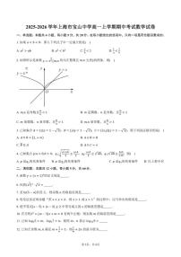 2025-2026学年上海市宝山中学高一上学期期中考试数学试卷(含答案)