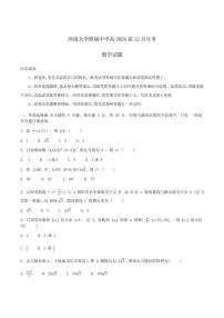 重庆市西南大学附属中学校2026届高三上学期12月月考数学试卷(含答案)