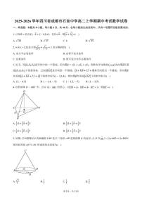 2025-2026学年四川省成都市石室中学高二上学期期中考试数学试卷（含答案）
