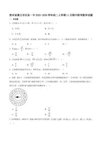 贵州省遵义市区县一中2025-2026学年高二上学期期中联考数学试卷