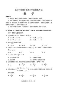 湖南省长沙市2026年高三高考一模数学试卷（含答案）