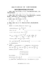 2026年合肥市高三上学期一模数学试卷含答案（pdf版）