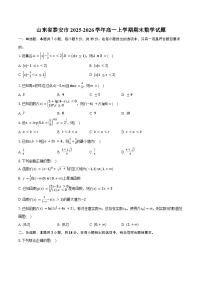 山东省泰安市2025-2026学年高一上学期期末数学试卷(含答案)