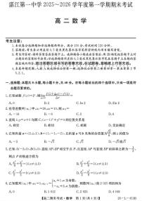 2025-2026学年广东湛江第一中学第一学期期末考试高二数学试题（含解析）