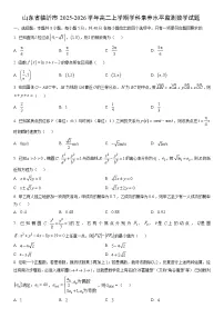 2025-2026学年山东省临沂市高二上学期期末学科素养水平监测数学试卷（学生版）