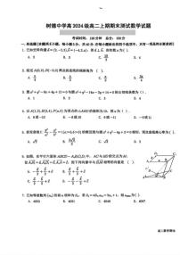 2025-2026学年四川省成都市树德中学上期高二上期末考试数学试卷（含答案）