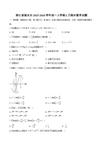 浙江省丽水市2025-2026学年高一上学期2月期末数学试卷（含答案）