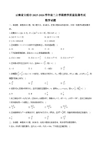云南省大理市2025-2026学年高二上学期教学质量监测考试数学试卷（含答案）