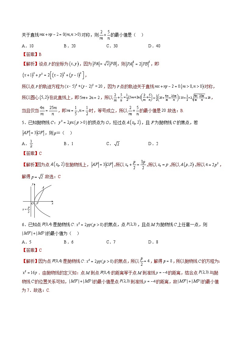 (辅导班)2027年高考数学一轮复习精讲精练 第6章 平面解析几何 章节测试(教师版)第2页